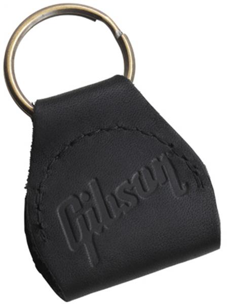 Black Gibson Premium Leather Pickholder Keychain 